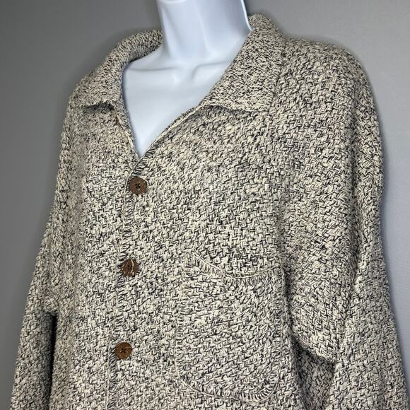 VTG Structure Silk Blend Grandaacore Quiet Luxury Button Up Sweater Womens Sz M - Picture 2 of 5